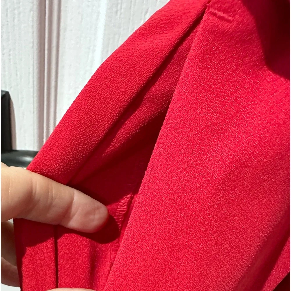 Boden Red V-Neck Cropped Jumpsuit
